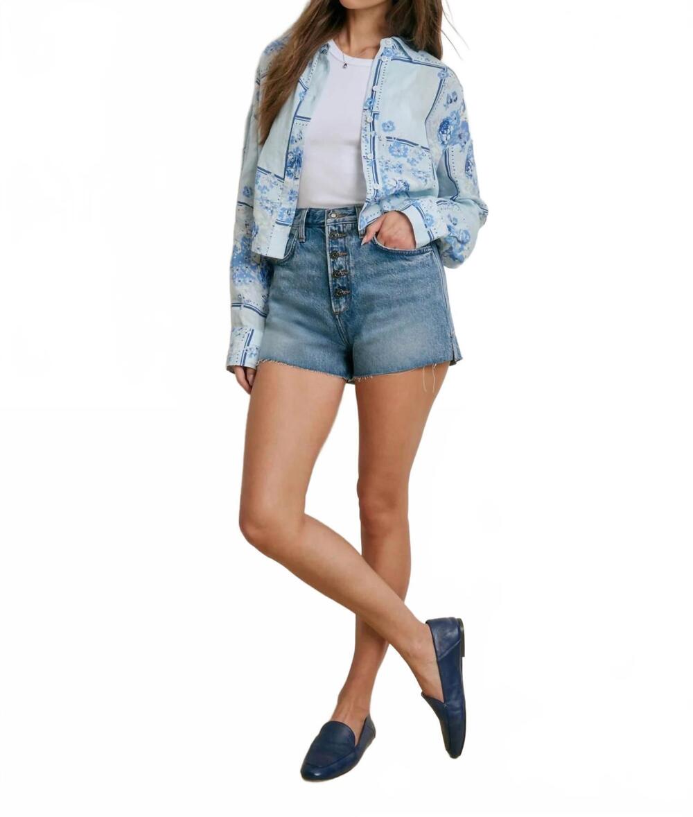 NEW FAVORITE DAUGHTER caroline high rise short in blue - Picture 3 of 6